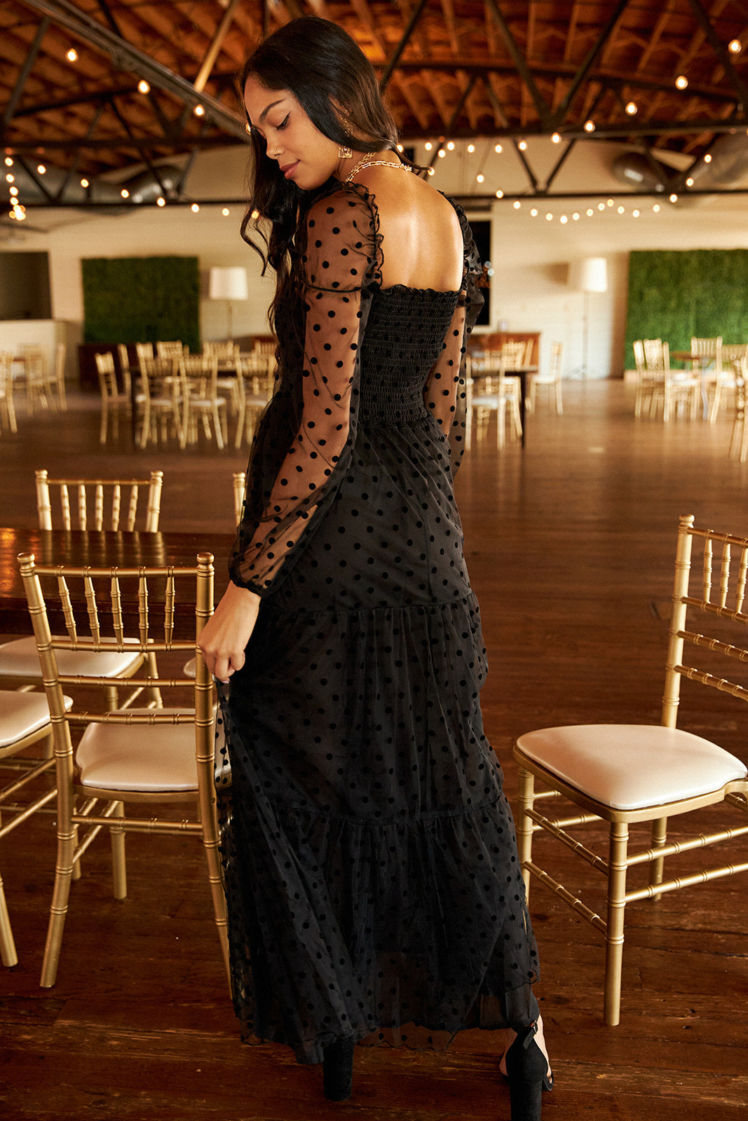 Edna Polka Dot Maxi Dress