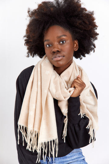 SALE - Bentley Two Toned Star Fringed Scarf