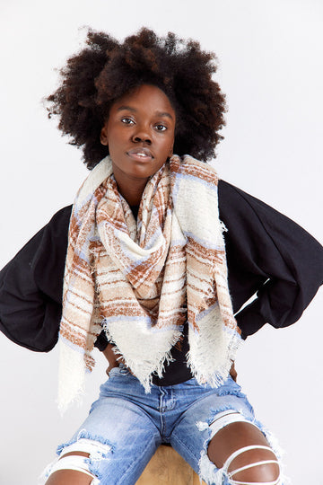 SALE - Lindsay Deconstructed Plaid Blanket Scarf
