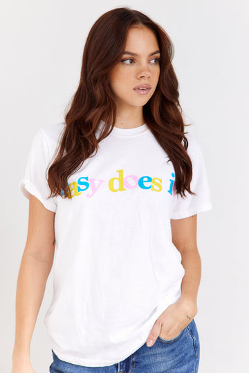 SALE- Easy Does It Oversized Graphic Tee