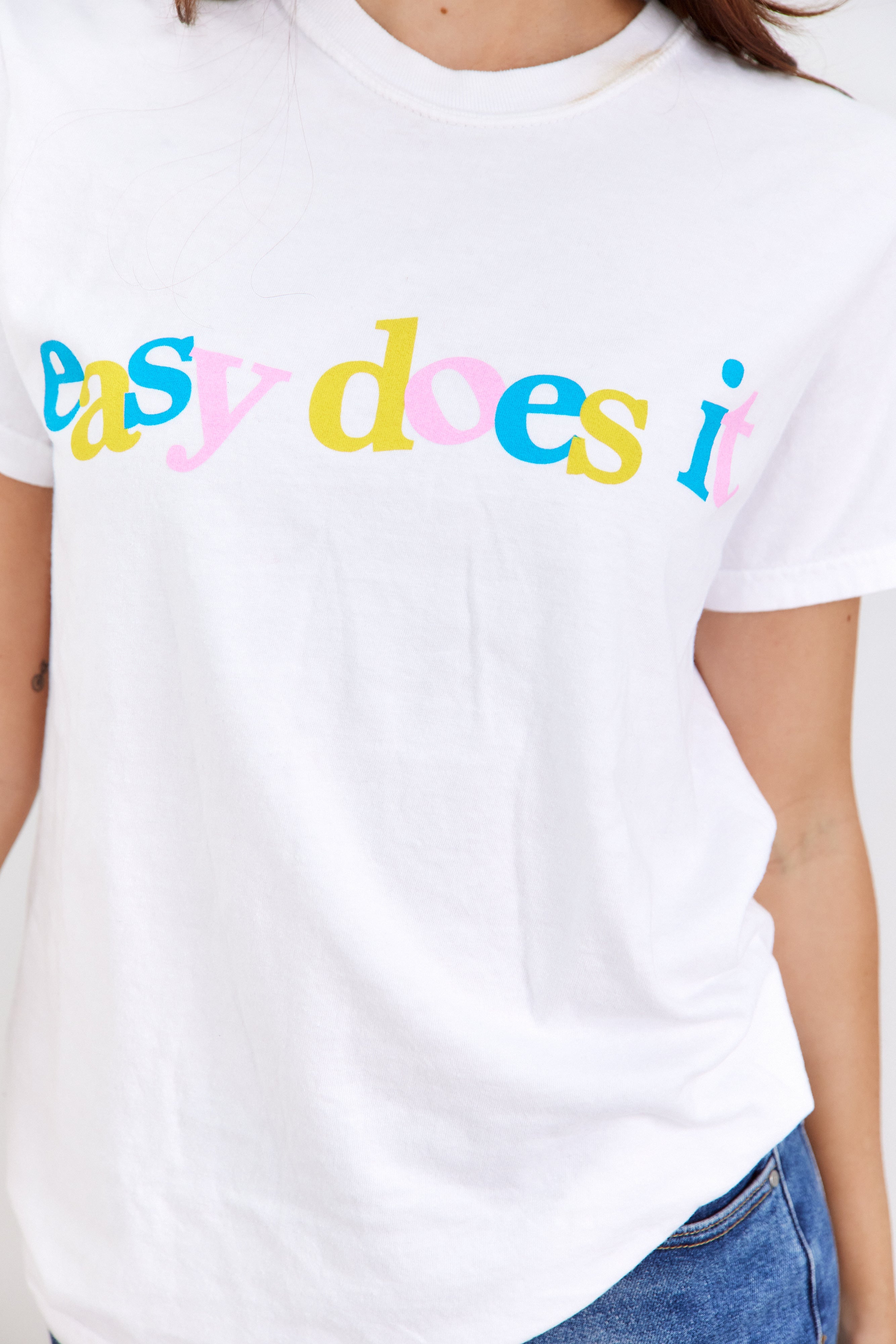 SALE- Easy Does It Oversized Graphic Tee