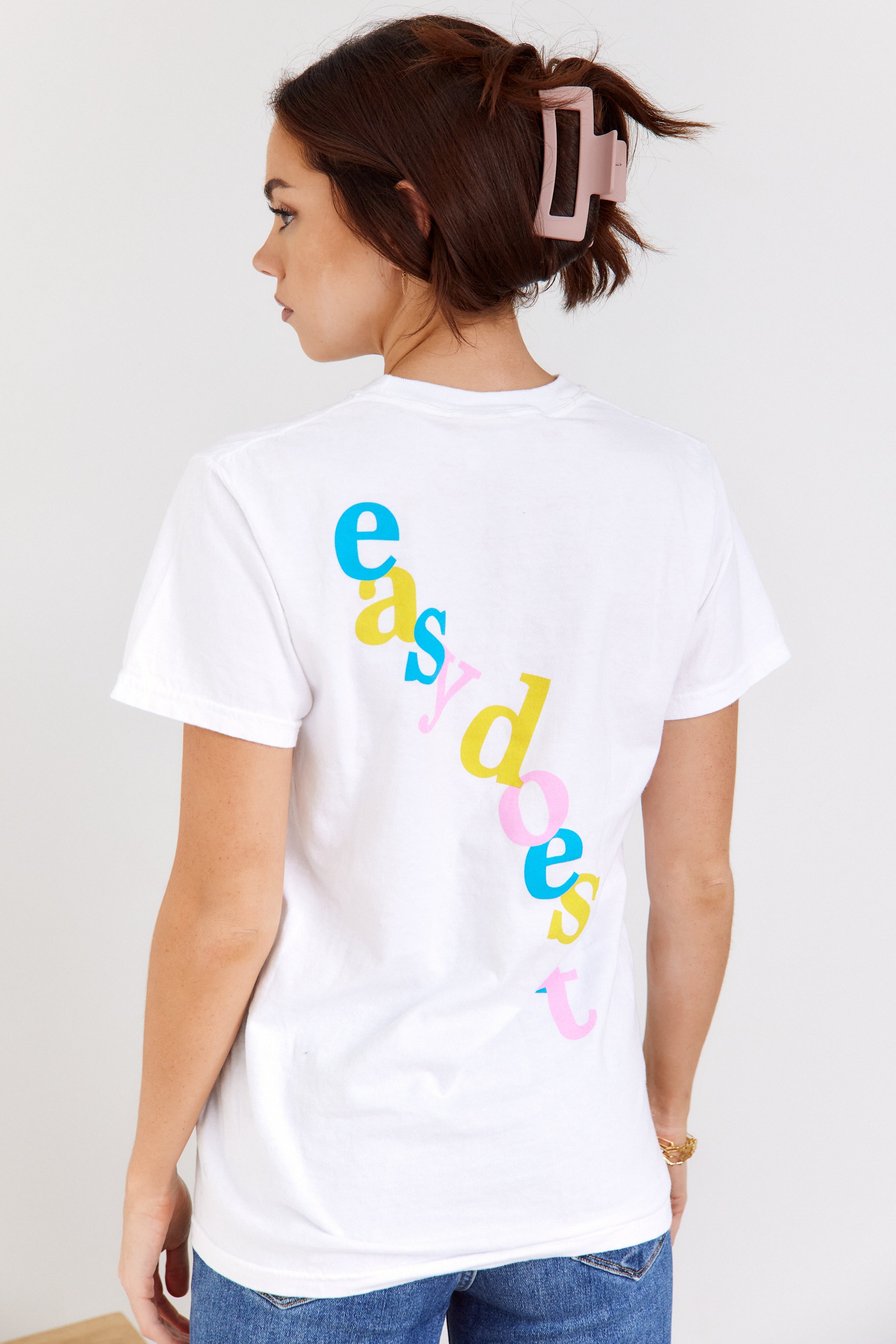 SALE- Easy Does It Oversized Graphic Tee