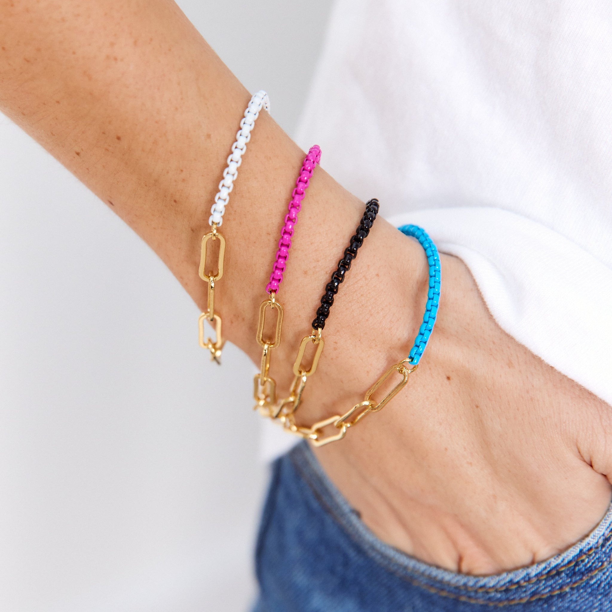 SALE - Lolli Lanyard Link Enamel Bracelet