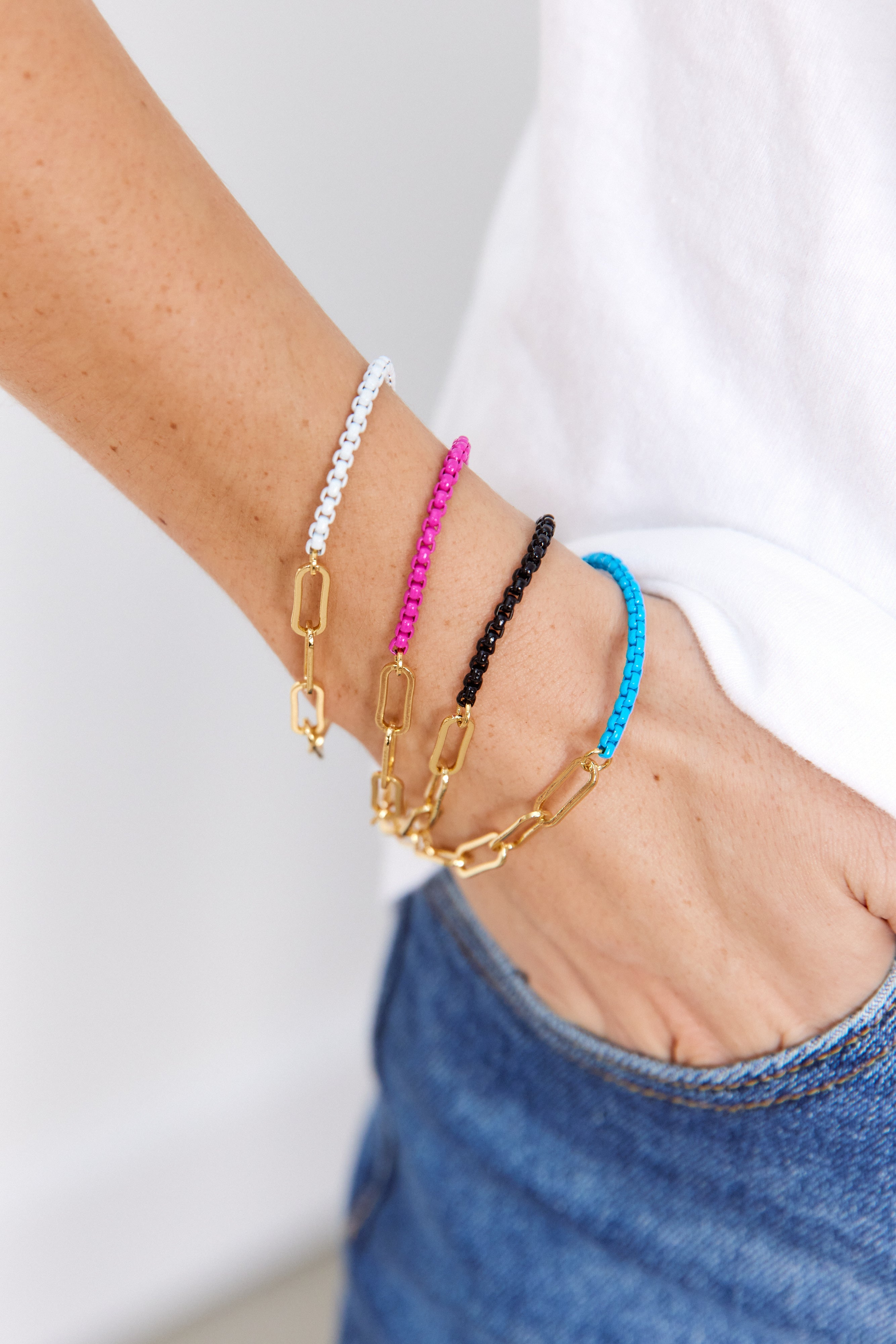 SALE - Lolli Lanyard Link Enamel Bracelet