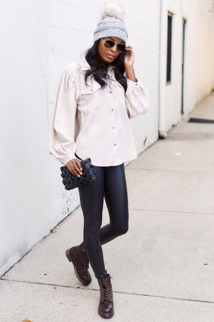 Vicki Puff Sleeve Button Down Top