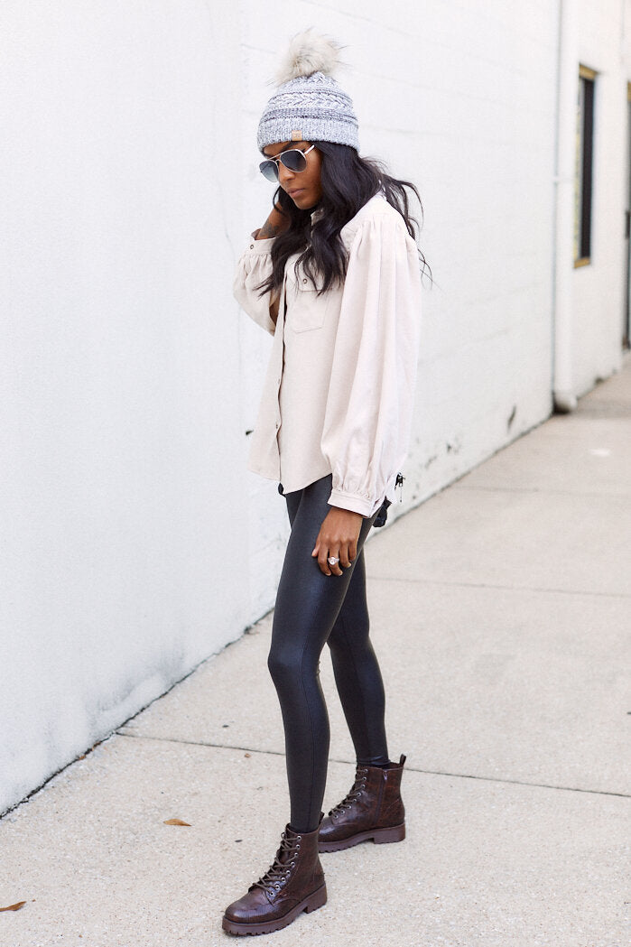 Vicki Puff Sleeve Button Down Top