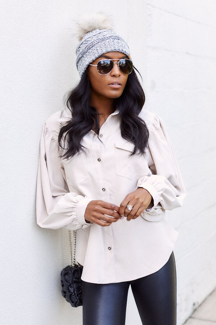 Vicki Puff Sleeve Button Down Top