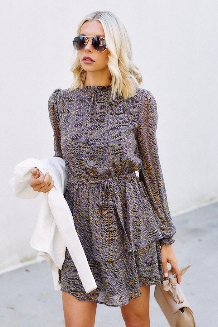Lorey Printed Long Sleeve Dress