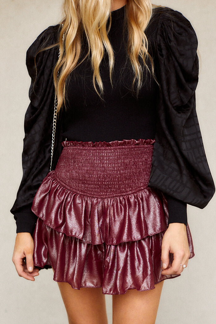 Archie Smocked Waist Ruffle Skirt