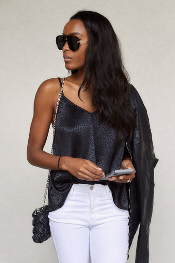 Roxy Leopard Print Pleated Blouse