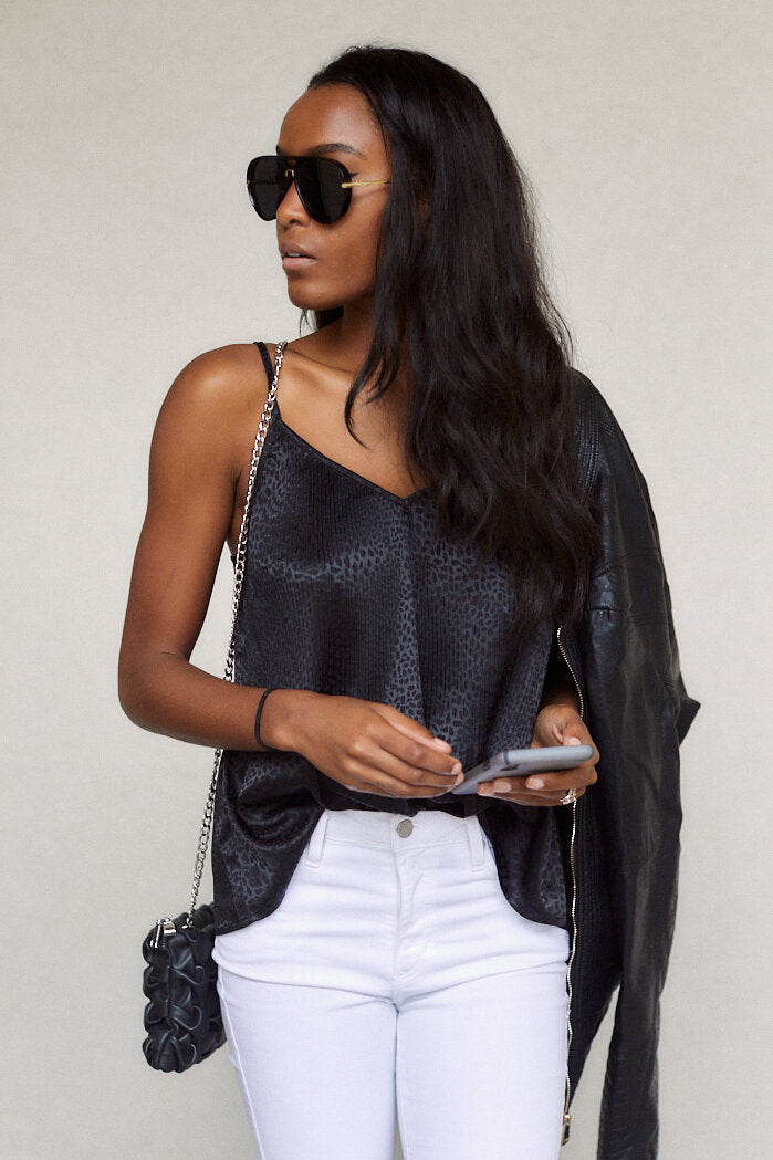 Roxy Leopard Print Pleated Blouse
