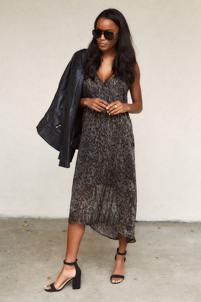 Sloan Leopard Print Midi Dress