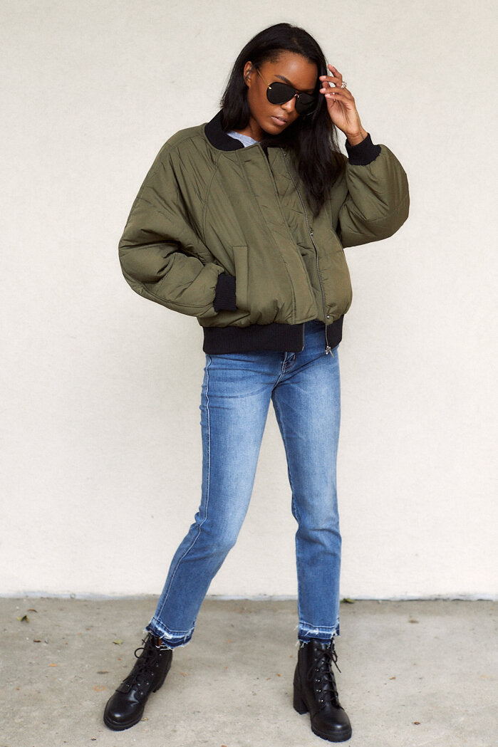 Lottie Bomber Style Puffer Jacket