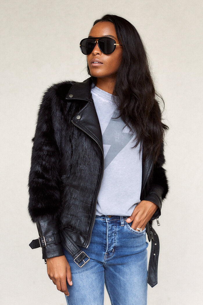 Mikah Faux Fur Leather Jacket