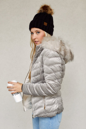 Leela Velvet Puffer Jacket