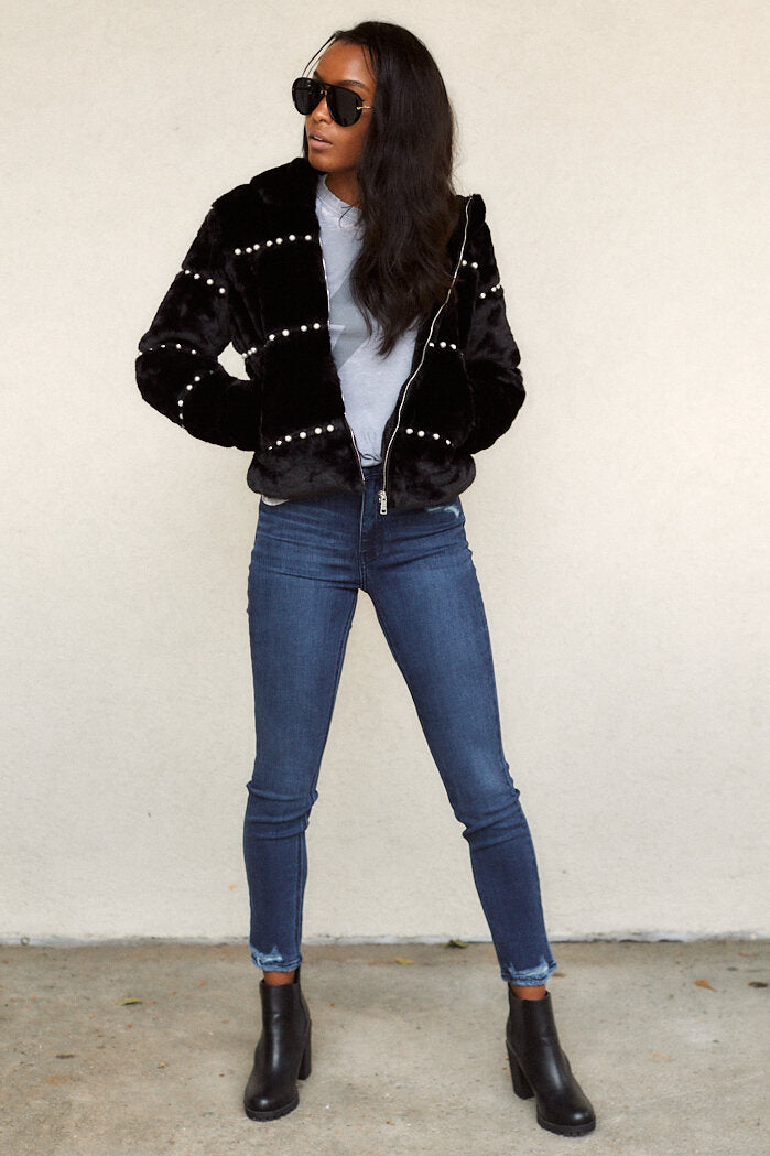 Dolley Hooded Faux Fur Jacket
