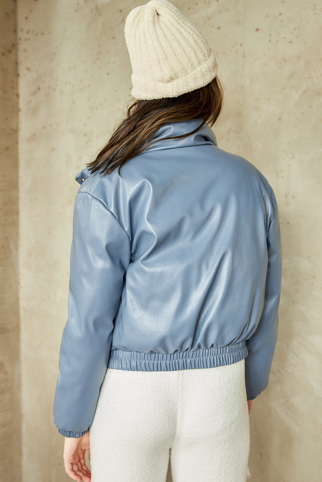 Ives Faux Leather Puffer Jacket