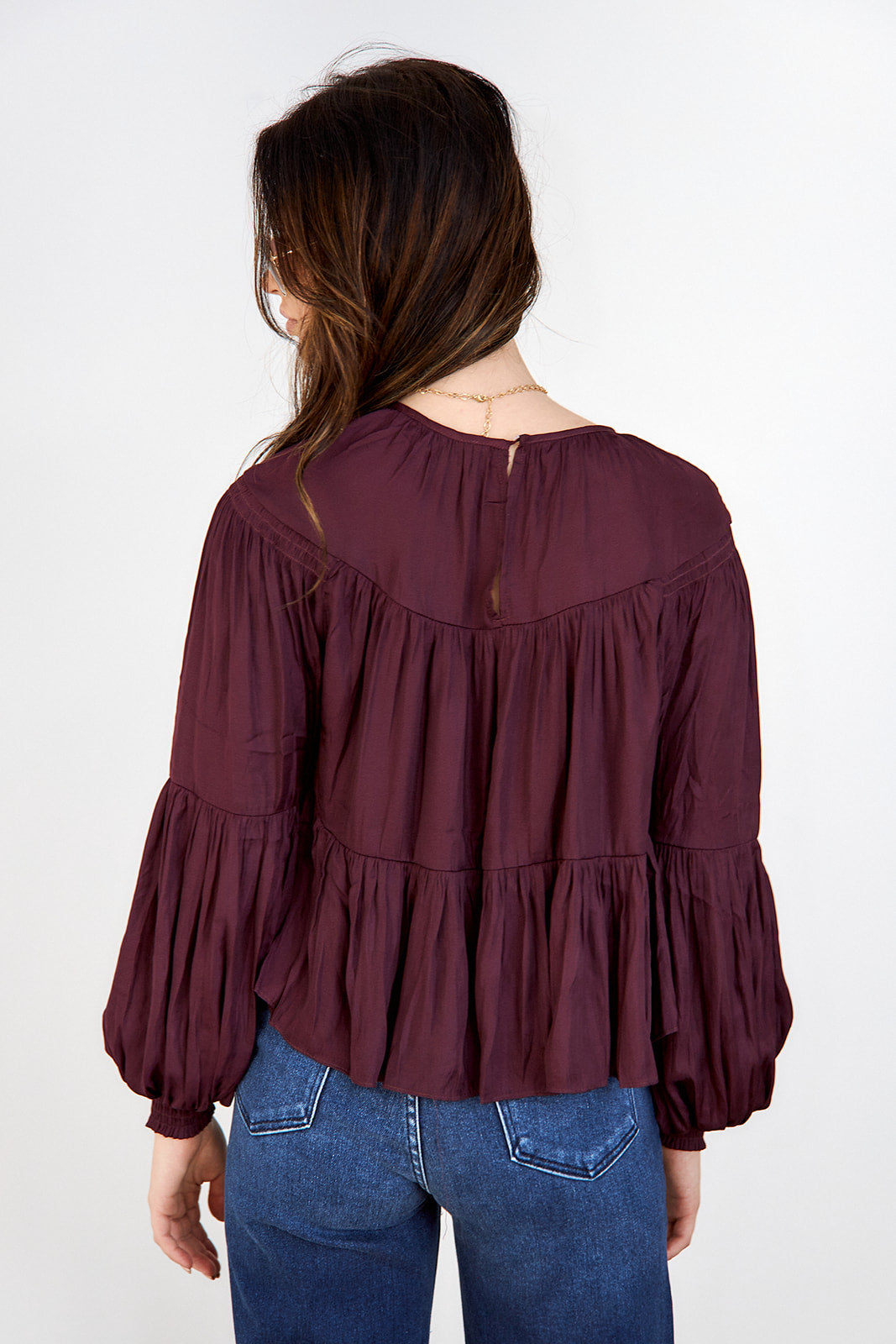 Micki Pleated Long Sleeve Blouse