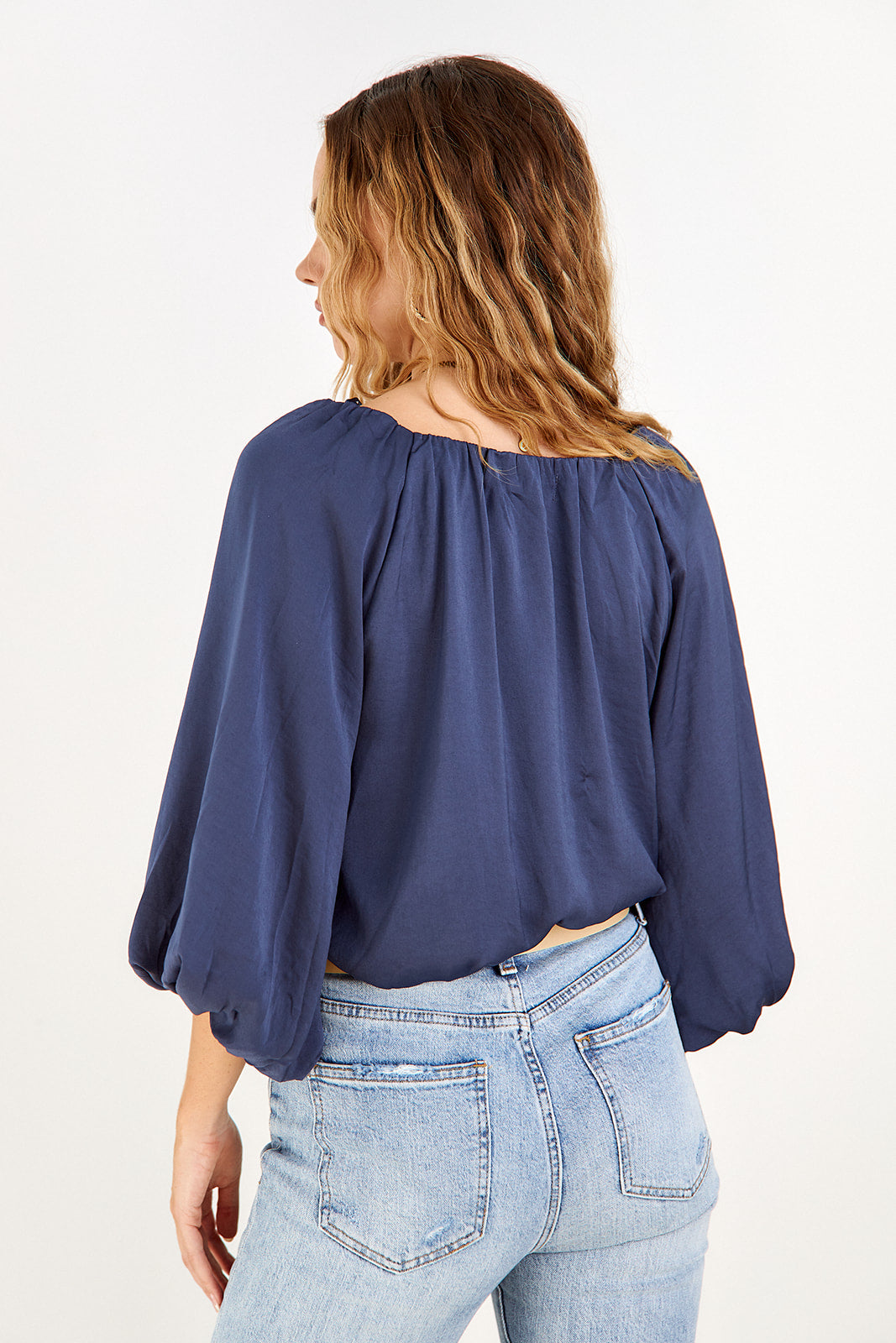 Rilla Twist Front Puff Sleeve Blouse
