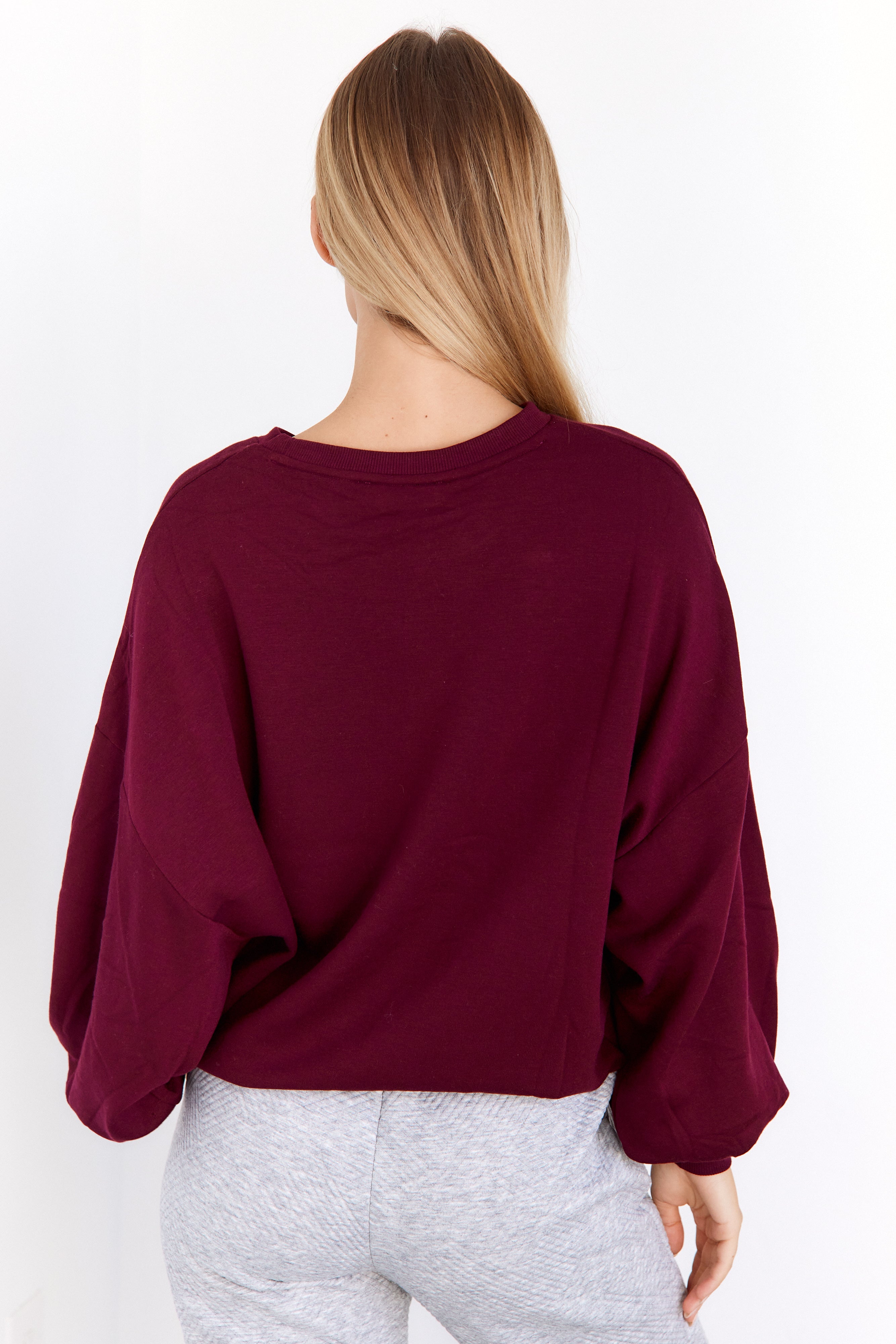 SALE - Bianca Cropped Balloon Sleeve Sweatshirt