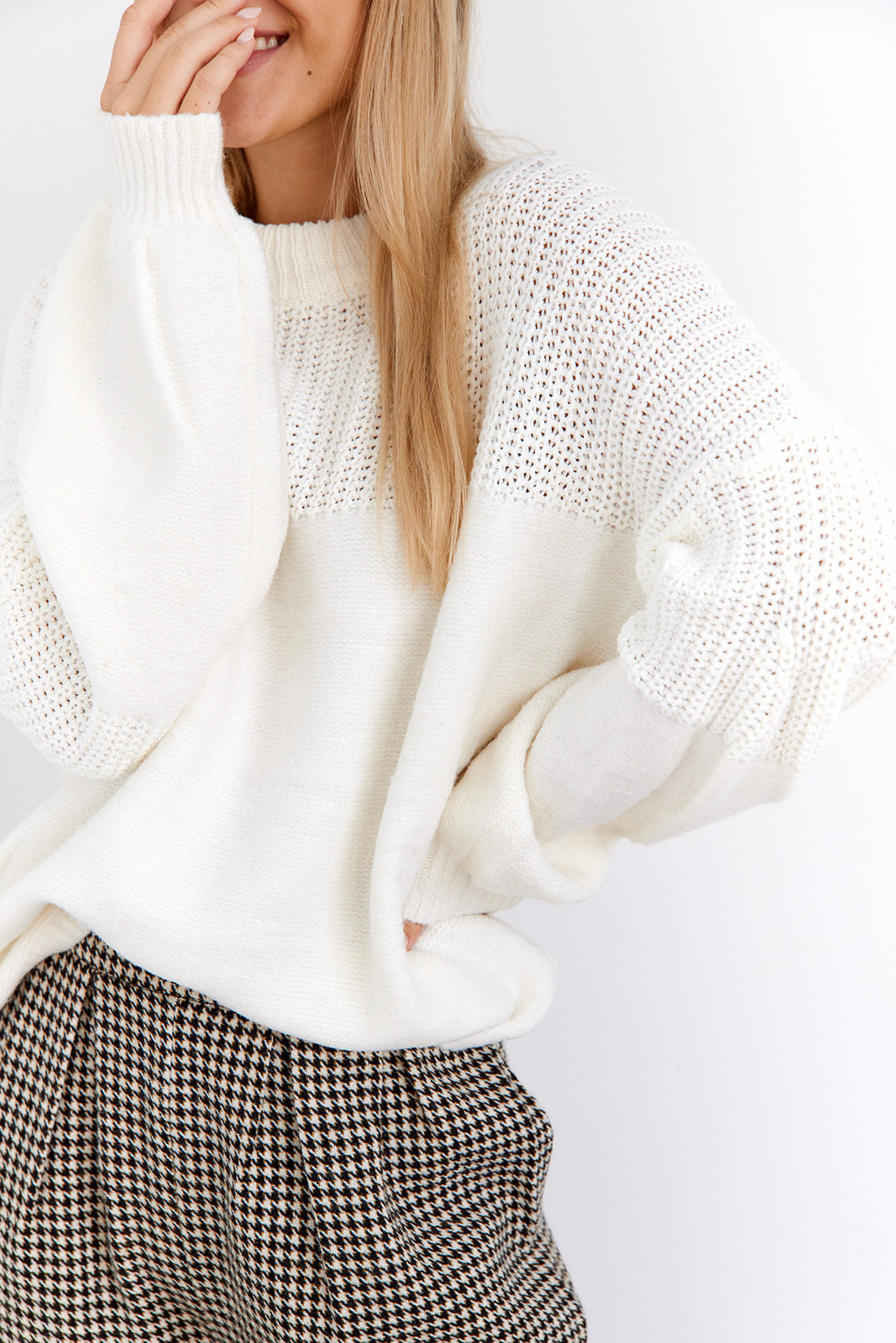 SALE - Cara Mixed Stitch Mock Neck Sweater