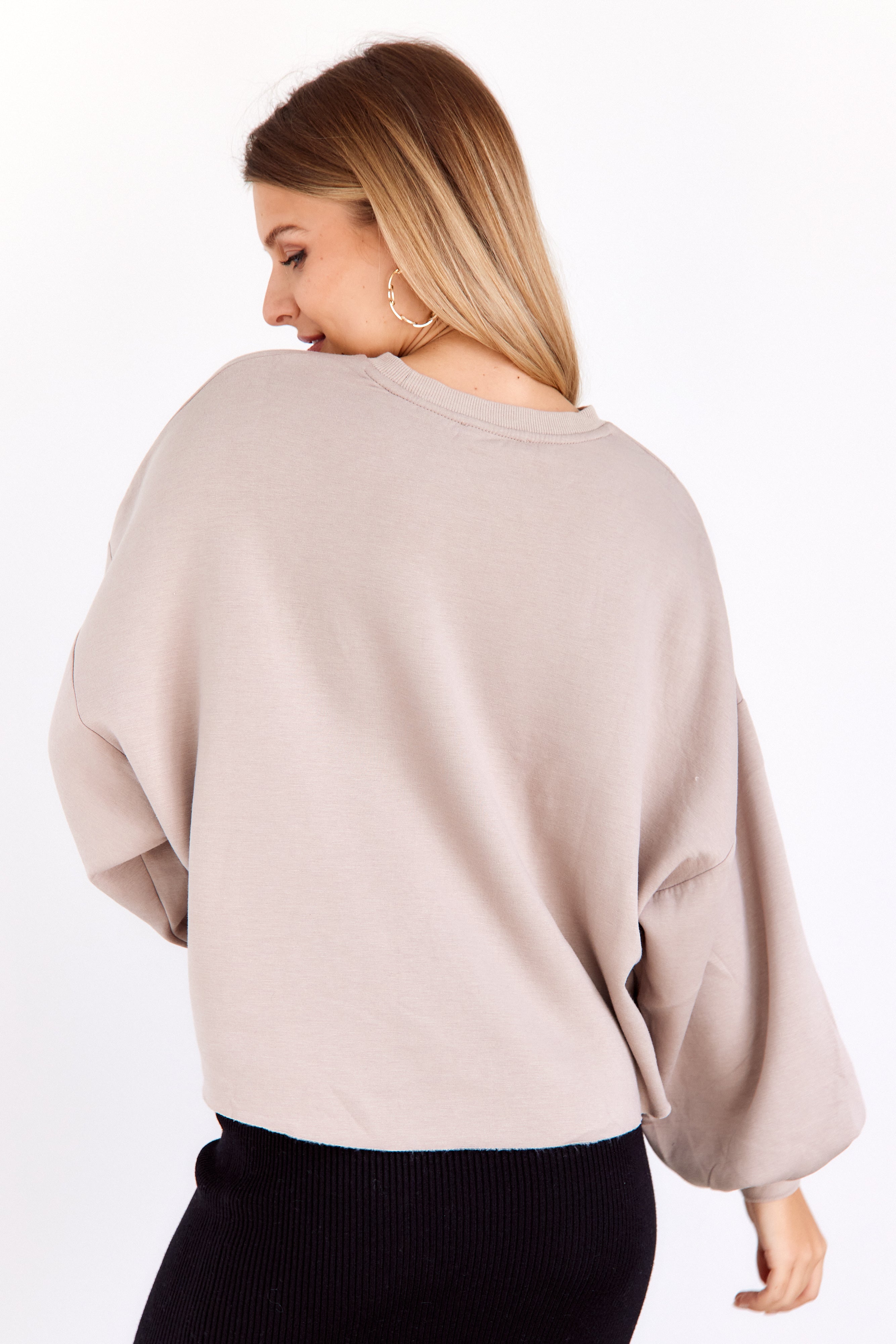 SALE - Bianca Cropped Balloon Sleeve Sweatshirt