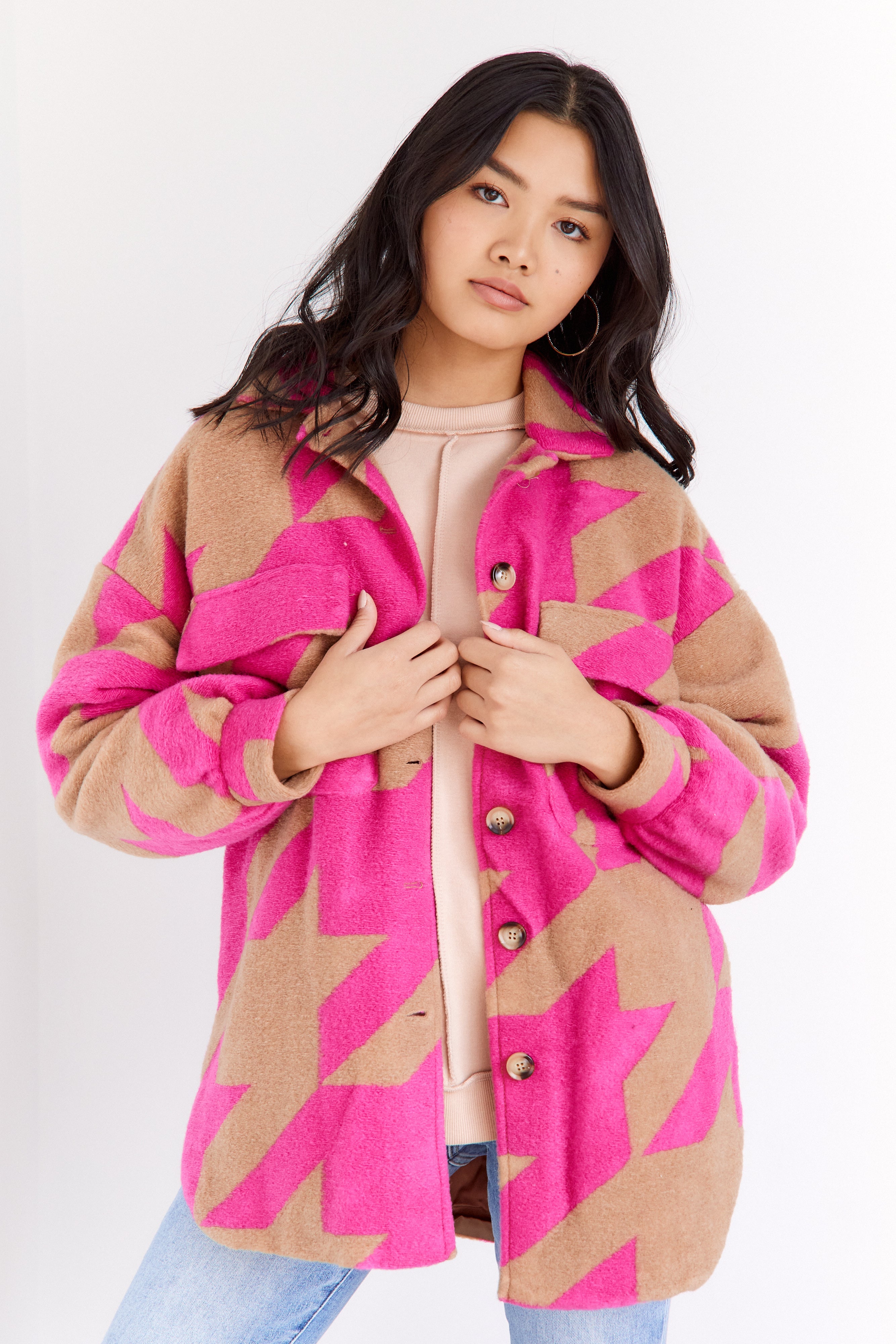 SALE - Juniper Oversized Houndstooth Jacket