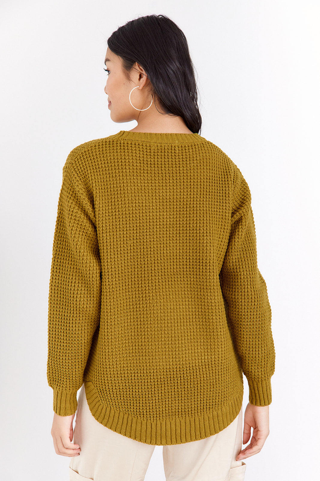 SALE - Drew Waffle Knit Crew Neck Sweater