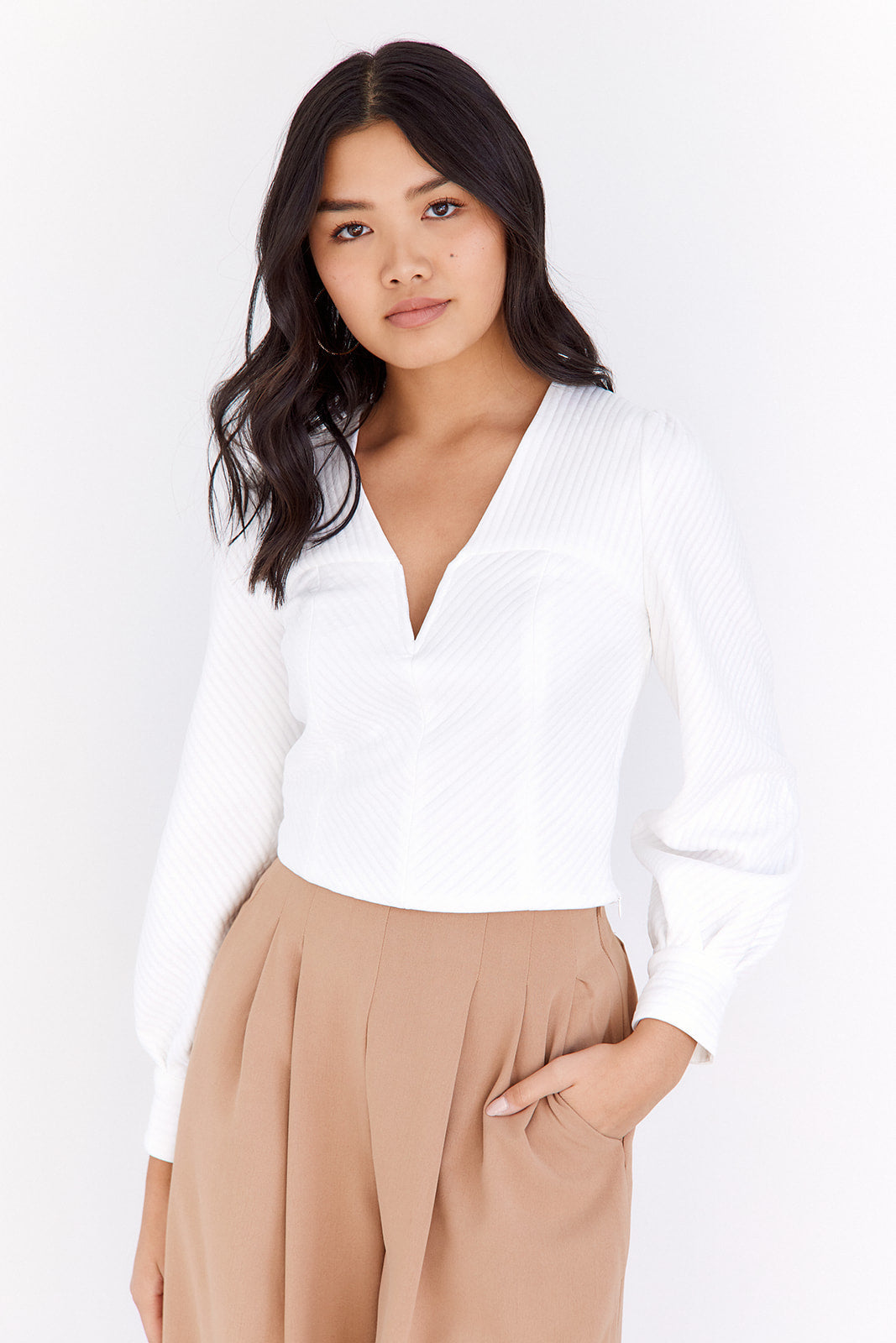 SALE- Eve Stripe Detail Top