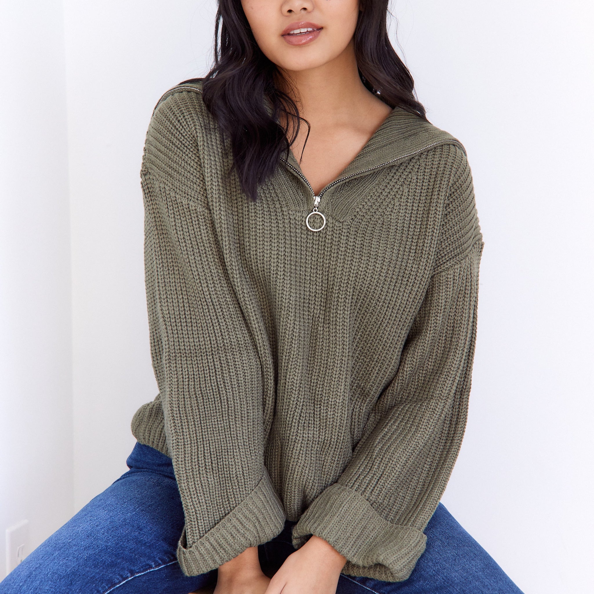 SALE - Tulsi Collared Bell Sleeve Sweater