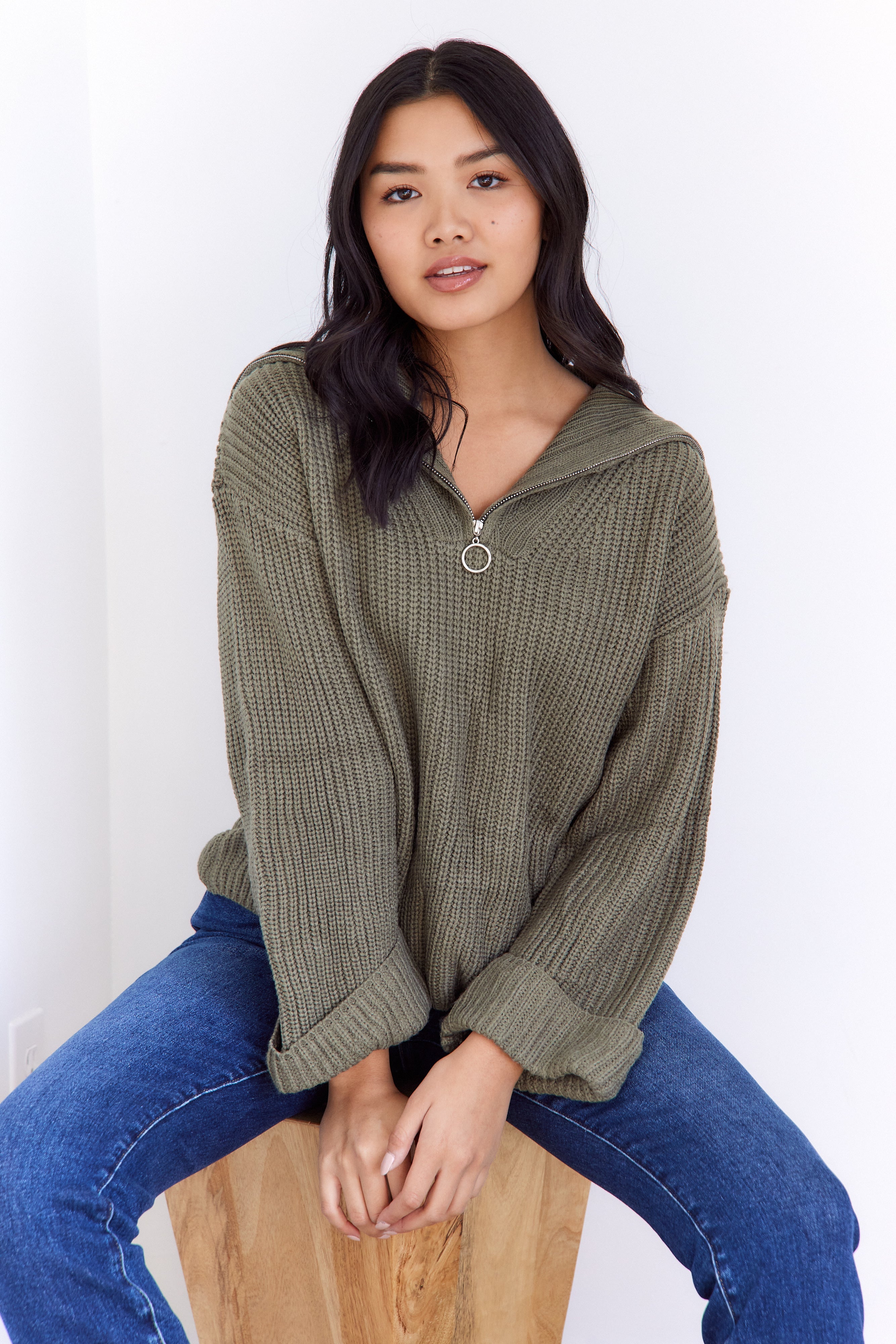 SALE - Tulsi Collared Bell Sleeve Sweater