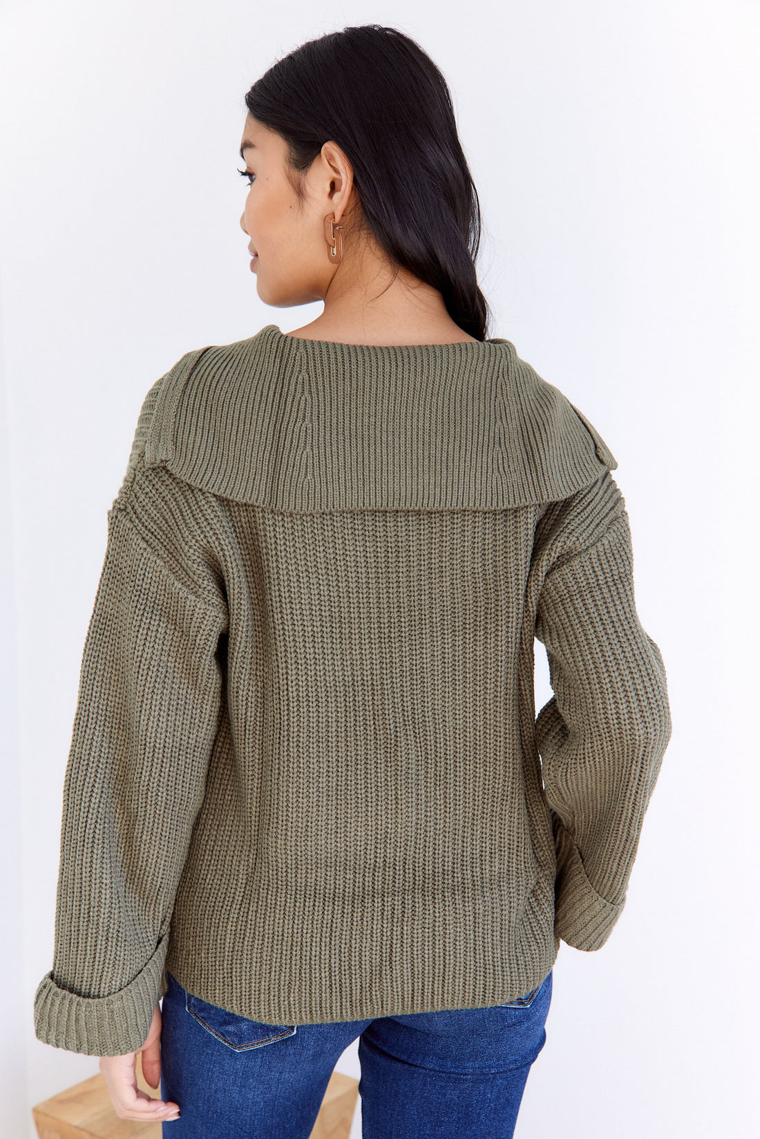SALE - Tulsi Collared Bell Sleeve Sweater