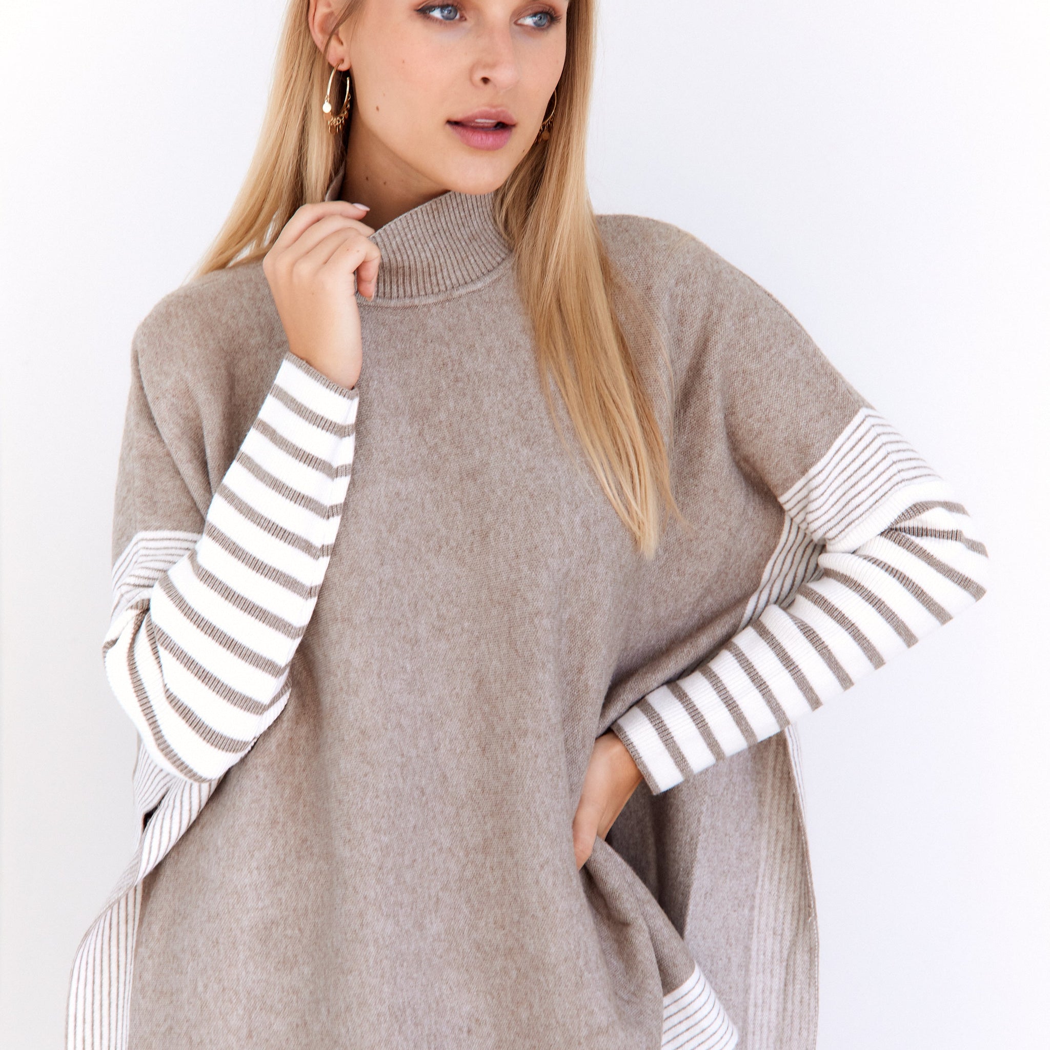 Kali Mock Neck Hi-Lo Hem Sweater