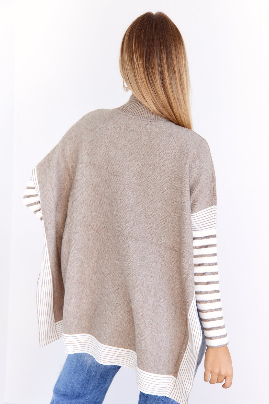 Kali Mock Neck Hi-Lo Hem Sweater