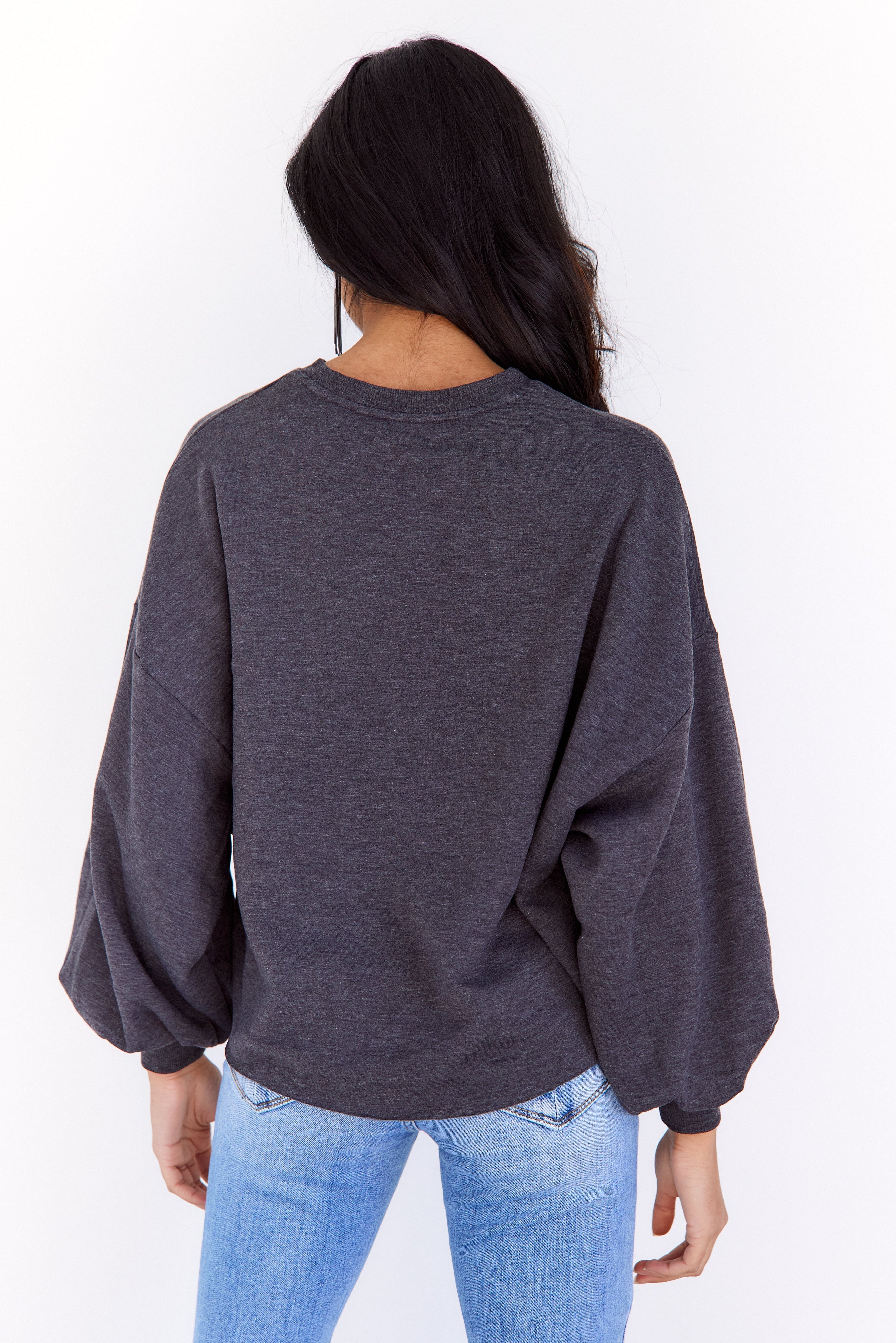 SALE - Bianca Cropped Balloon Sleeve Sweatshirt