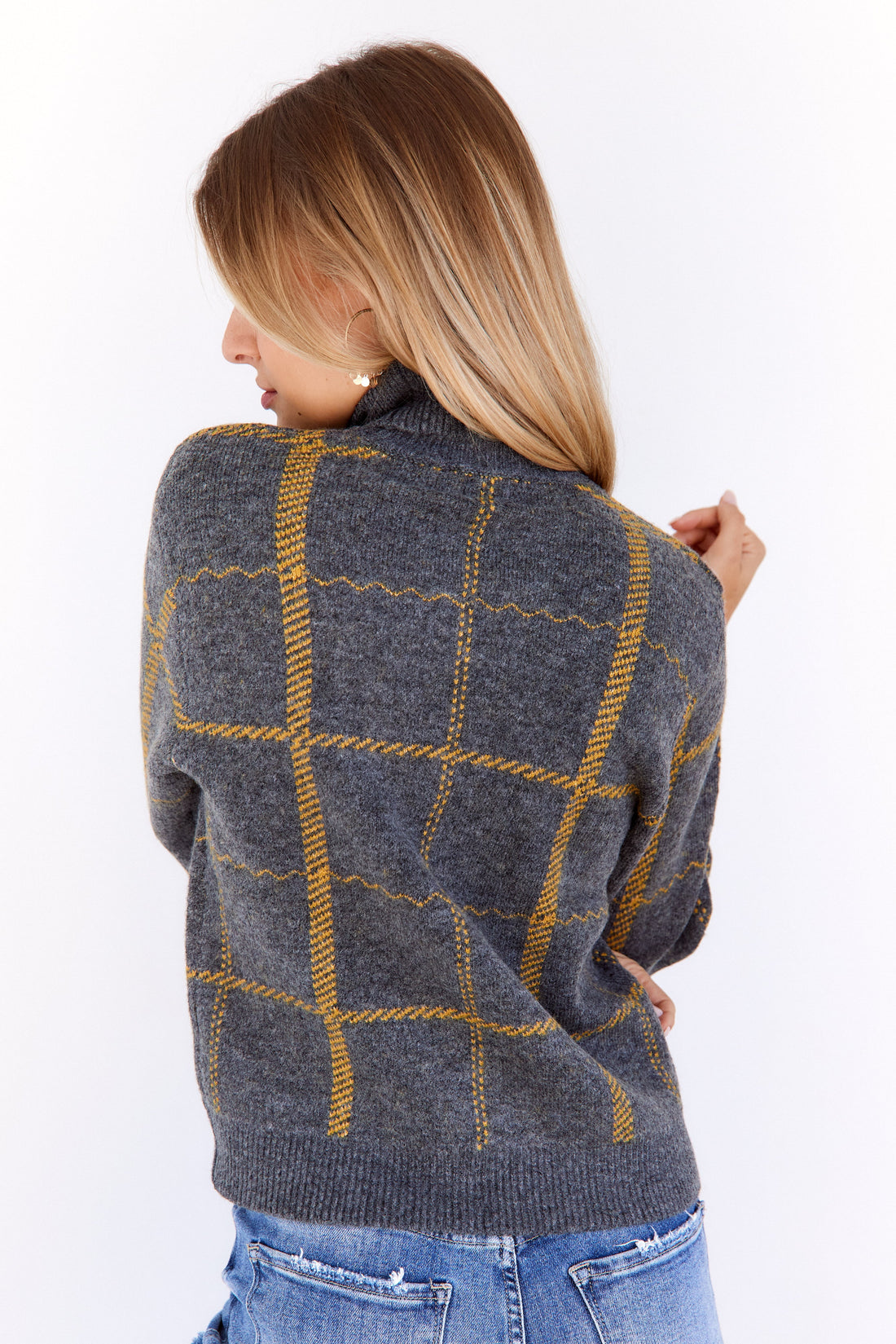 SALE - Eliana Plaid Turtleneck Sweater