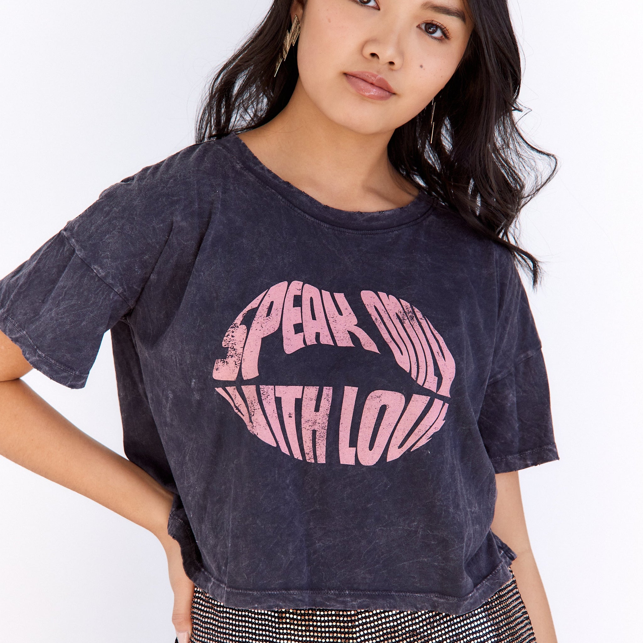 SALE - Speak Only With Love Cropped Tee