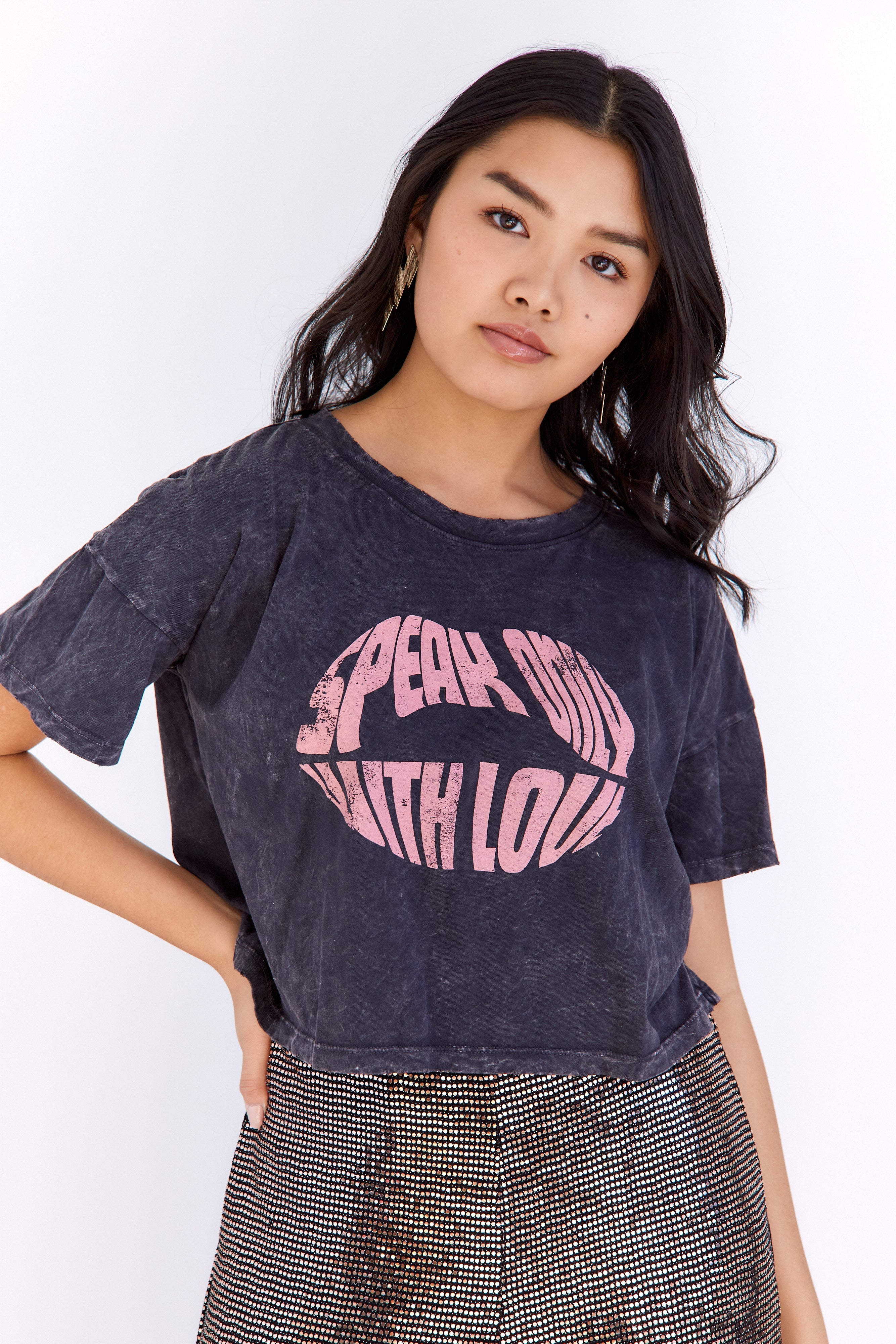 SALE - Speak Only With Love Cropped Tee