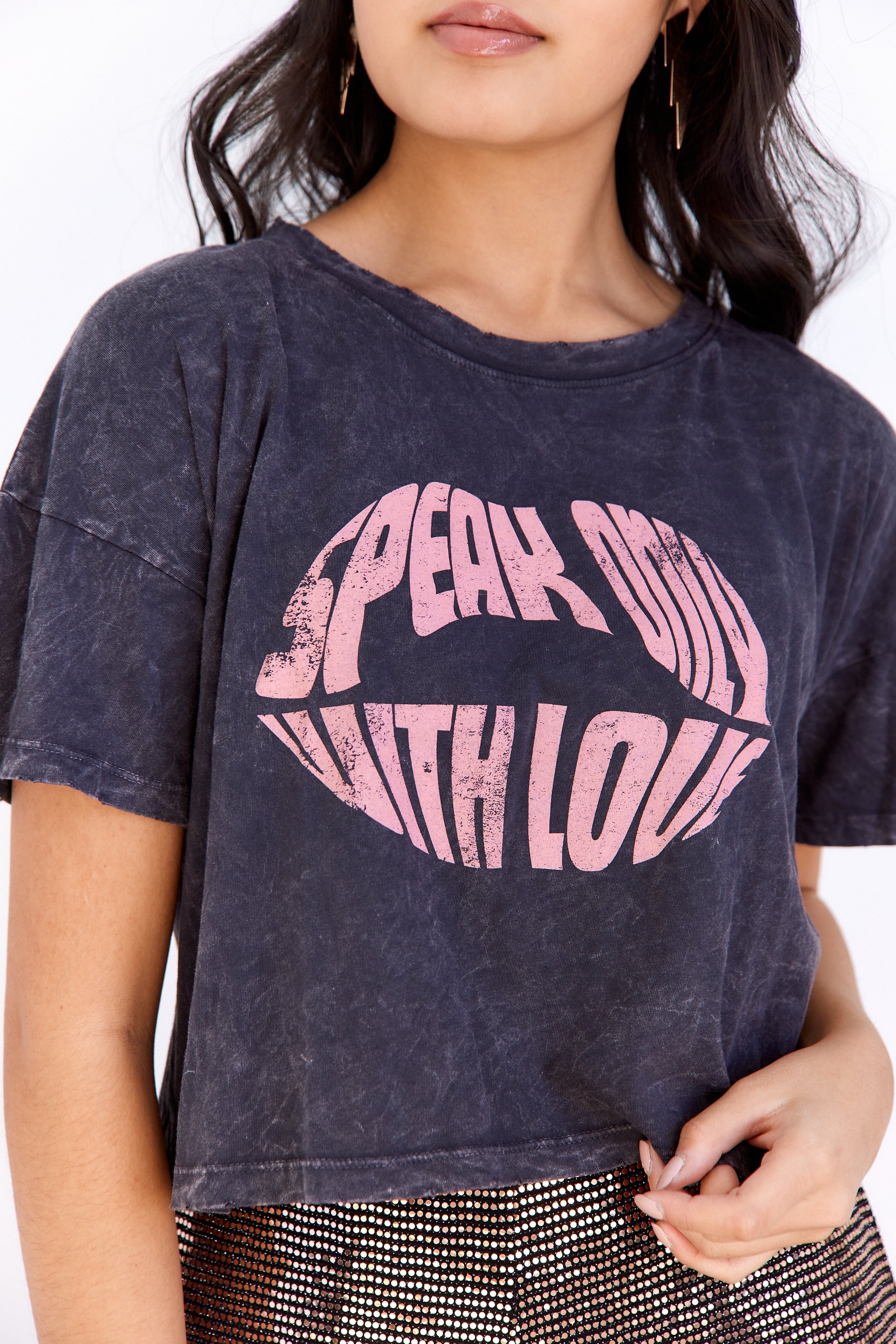 SALE - Speak Only With Love Cropped Tee