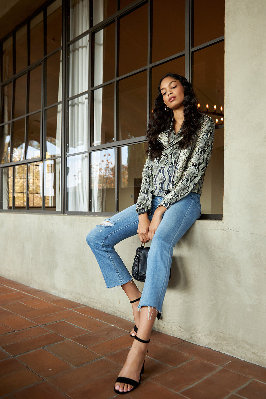 Alessandra Faux Snake Jacket