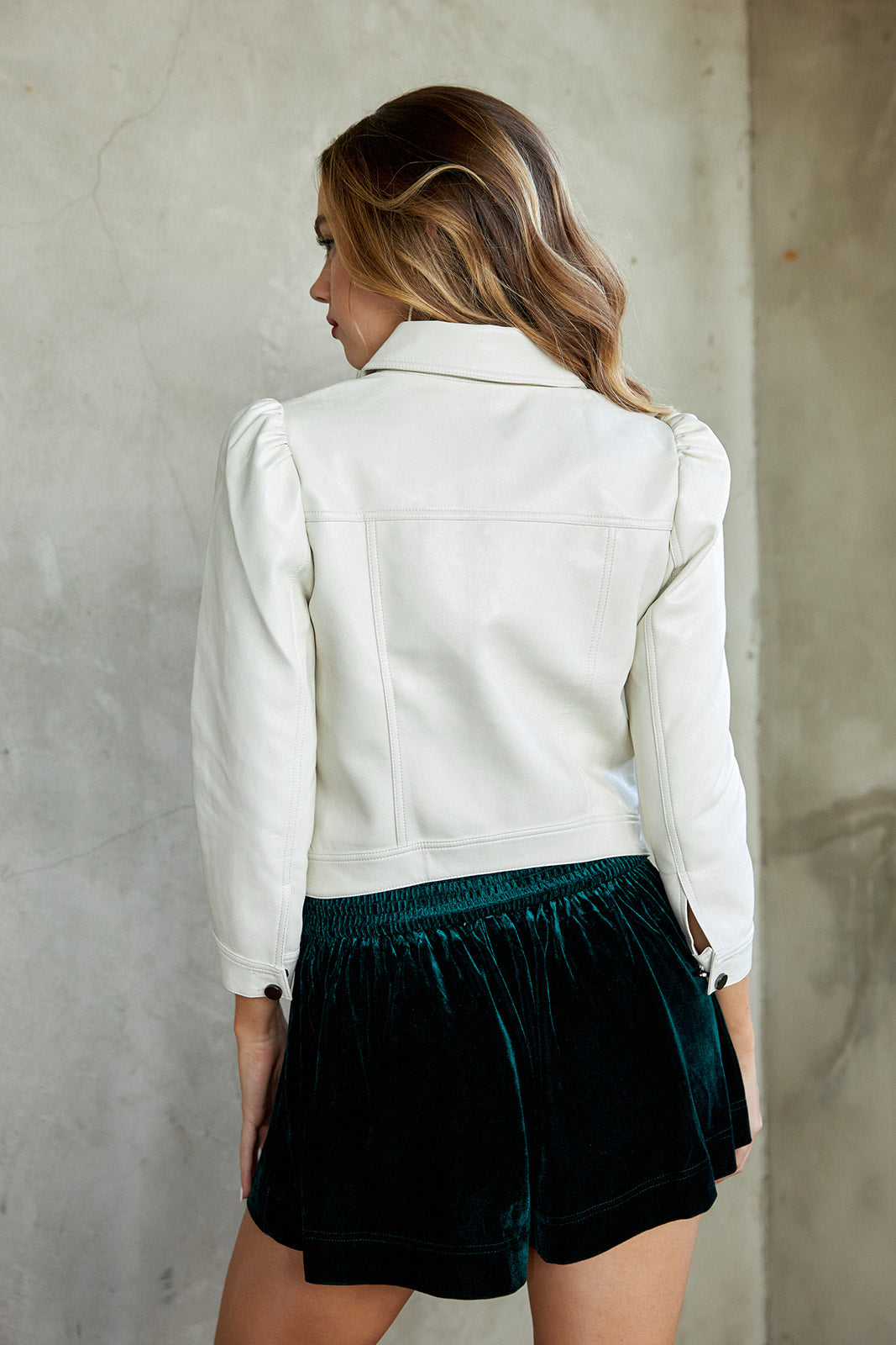 Bray Faux Leather Puff Sleeve Jacket