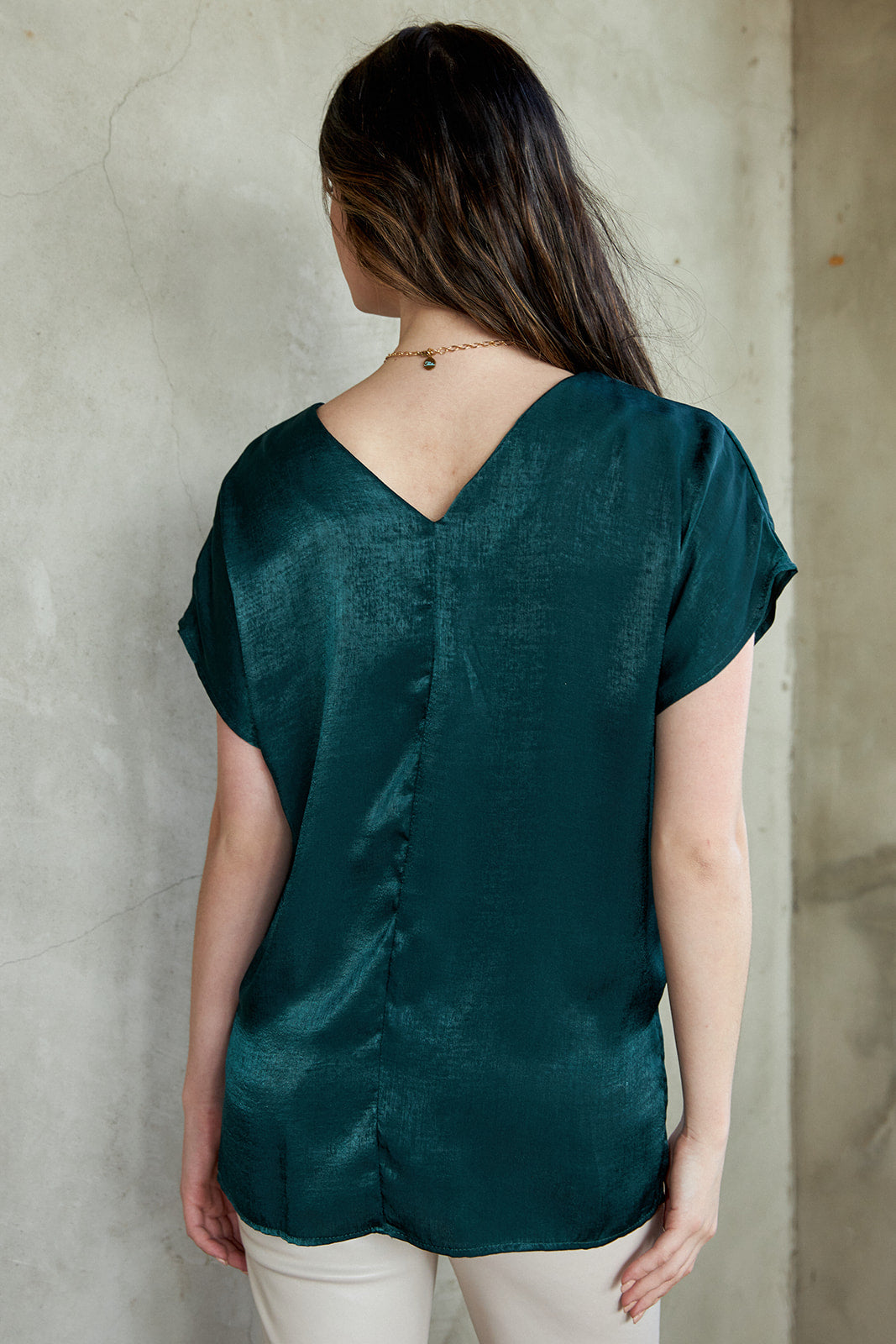 WILLA SATIN VNECK BLOUSE