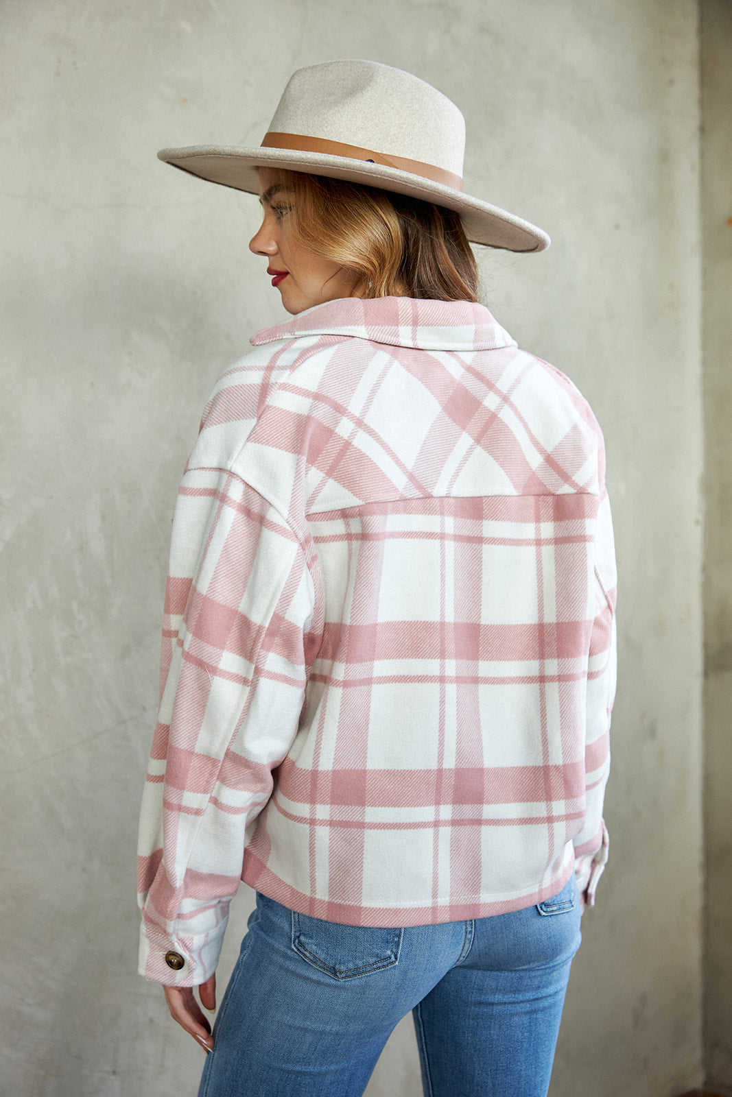 Kami Plaid Button Front Shacket