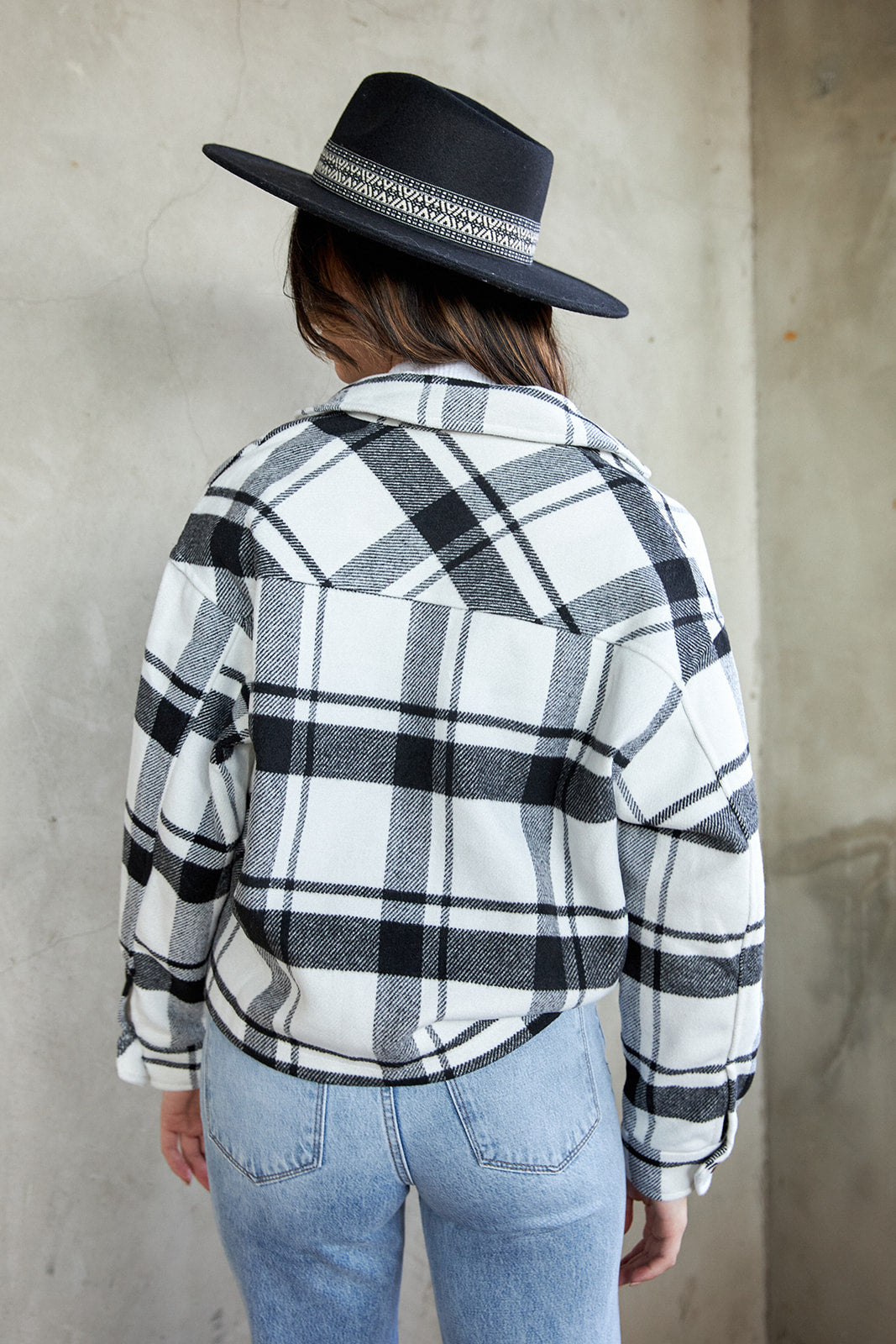 Kami Plaid Button Front Shacket