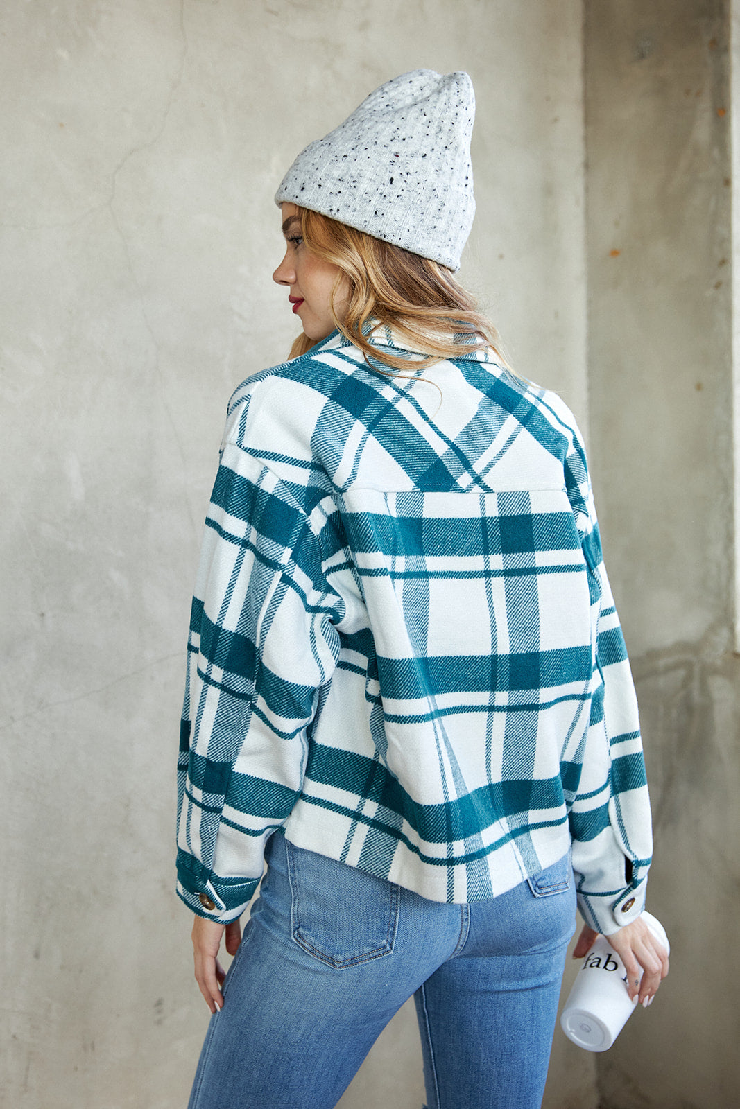 Kami Plaid Button Front Shacket