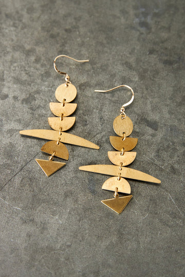 Mica Brass Earrings