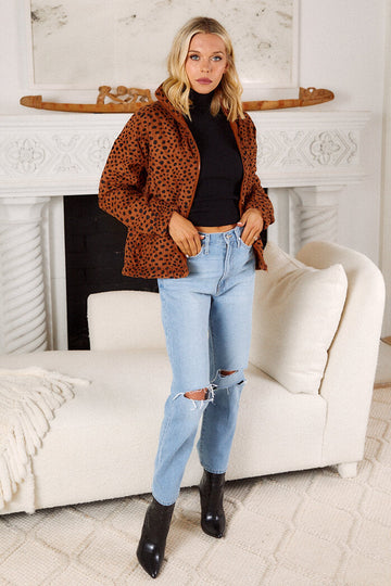 Celia Animal Print Puffer Jacket