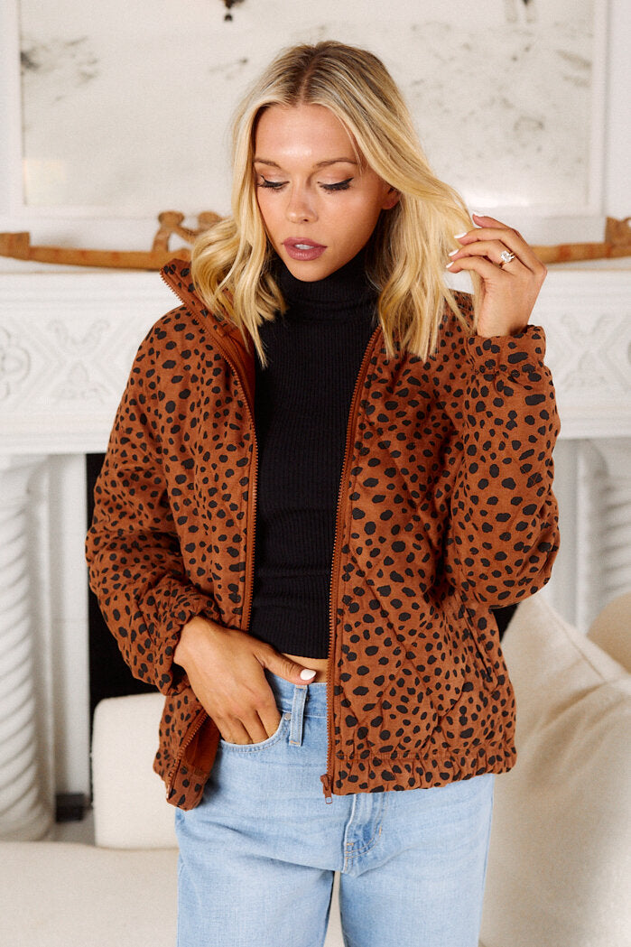 Celia Animal Print Puffer Jacket