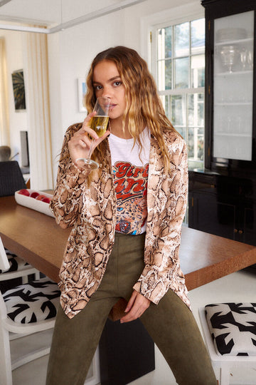 Nila Snake Print Blazer