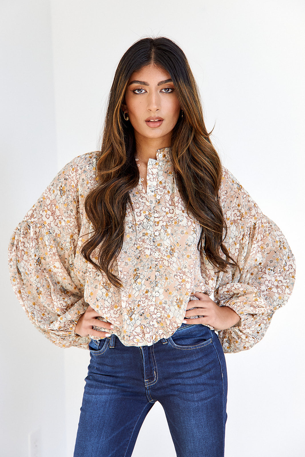 Barnie Floral Cropped Blouse